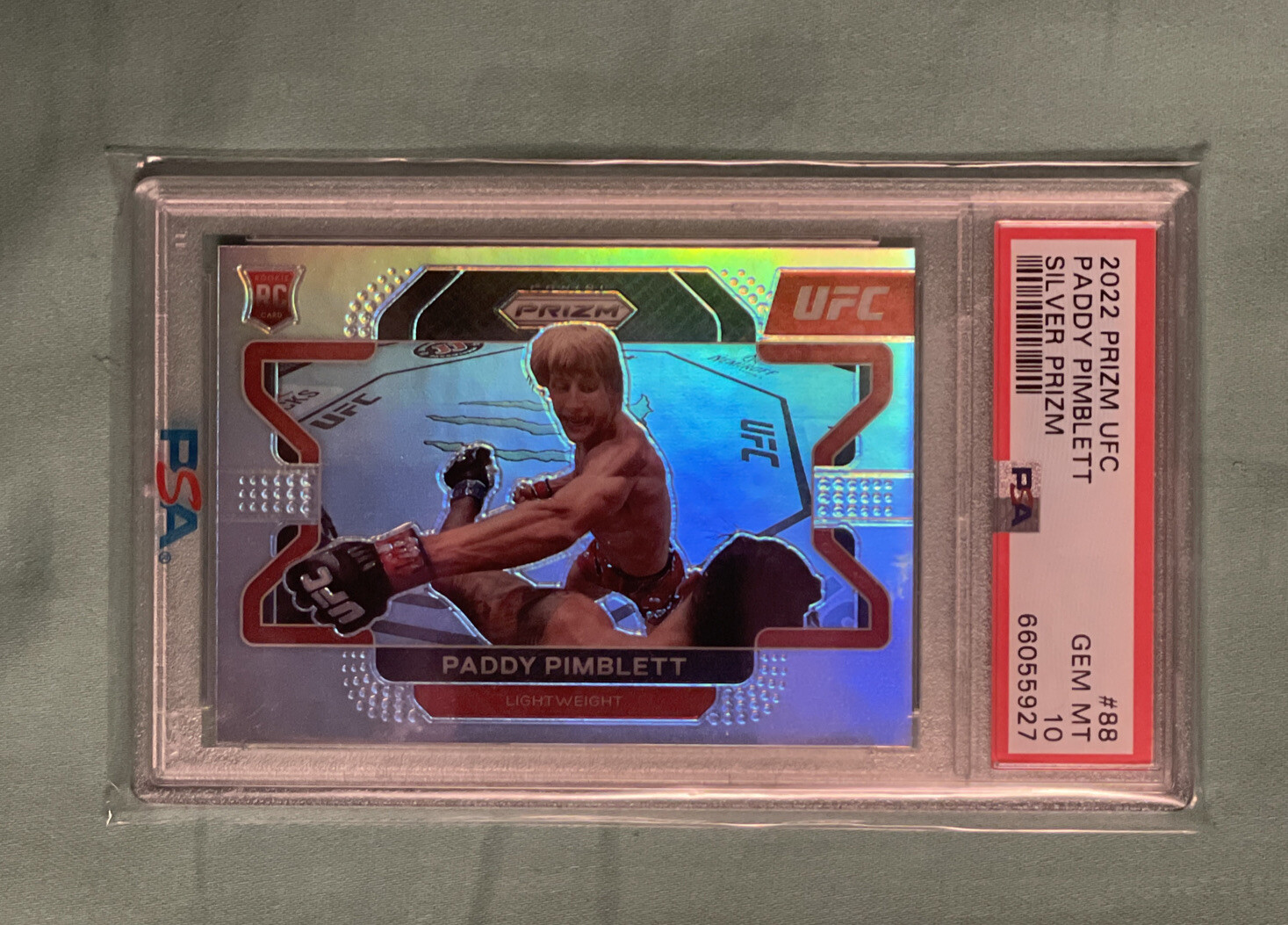 2022 Panini Prizm UFC Paddy Pimblett #88 Silver Prizm Rookie RC PSA 10 Gem Mint view 4
