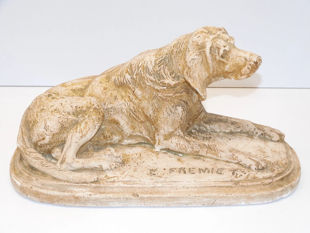 Sculpture Ancienne Tigre En Plâtre Signée Colombini – Art Déco