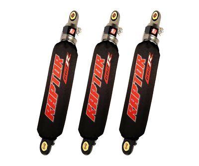 Black Red ATV Shock Covers for Raptor 660 RSE, Water-Resistant, New Racing