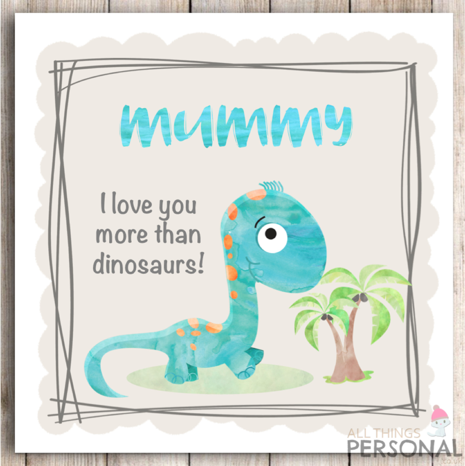 Dinosaur Mothers Day Card Dinosaurs Birthday Mother's Day Mummy Mum Christmas