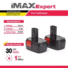 2x 14.4V 2Ah NiMh Battery for Craftsman 11044, 130279002, 130251008