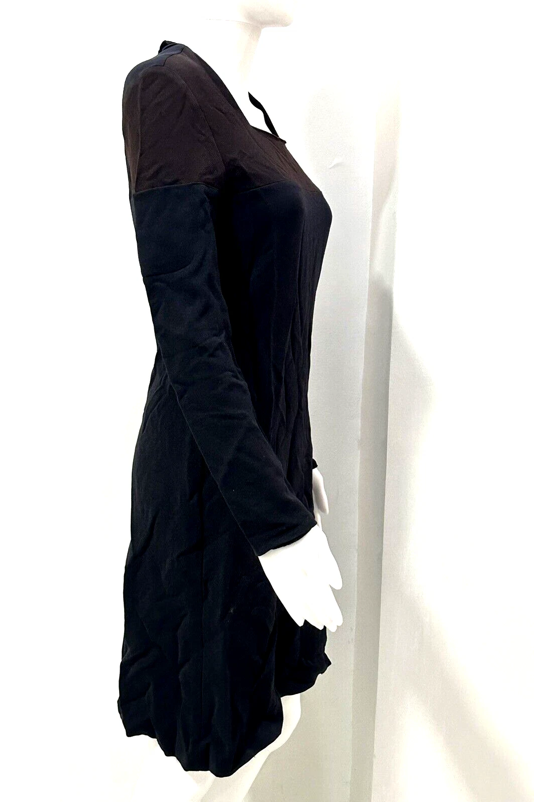 VESTITO VERSACE TECHNO JEANS VINTAGE COLORBLOCK LANA TAGLIA 26 40 NERO MARRONE