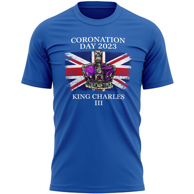 Krönungstag 2023 Herren T-Shirt Straßenfest King Charles Union Jack Flagge