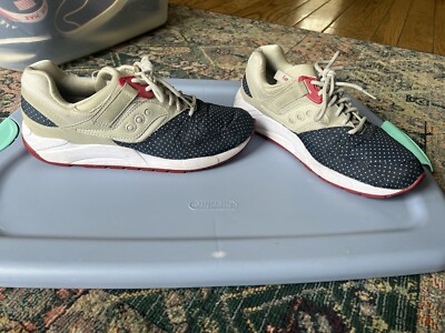 Saucony Grid 9000 Lt Tan Navy Blue Size 11