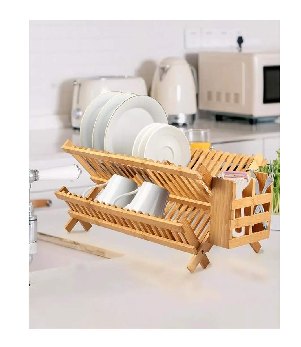 Folding Target Bamboo Dish Rack Cutlery Rack Bamboo Foldable
