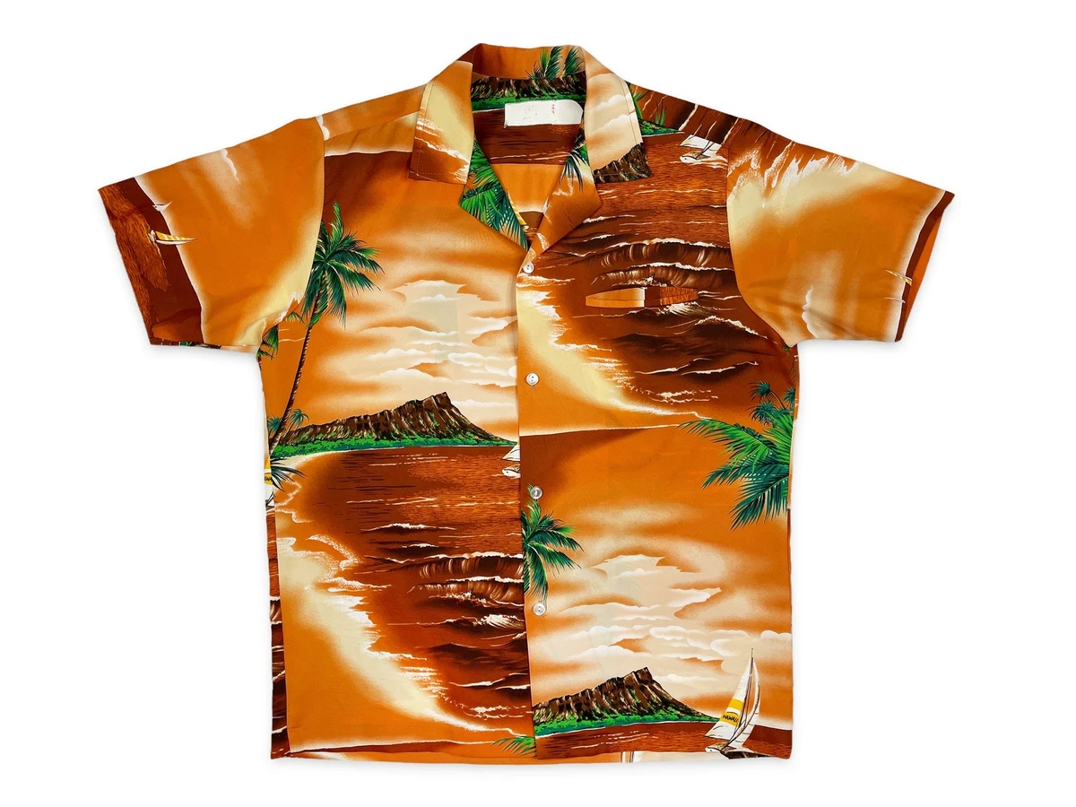Vintage Hawaiian Shirt 70s 80s Tropical Island Aloha R01
