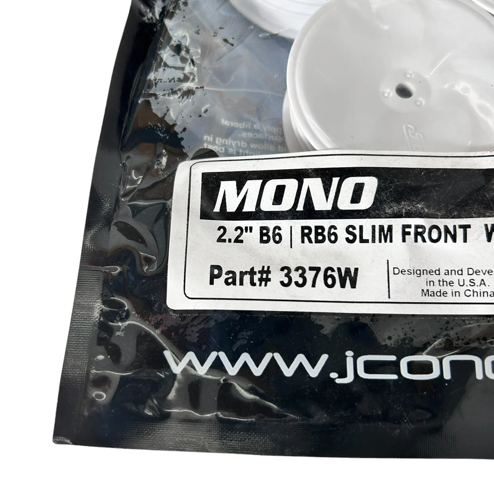 JConcepts Mono 2.2" RB6 Slim Front Wheel (4) White B6 #3376W New Sealed - Image 2 of 4