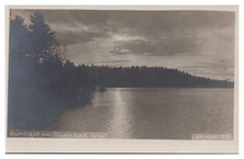 Nashua, New Hampshire,  Moonlight on Pennichuck Pond,  Real Photo Postcard, RPPC