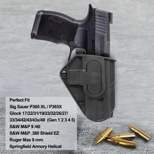 M&P 9mm Shield EZ Holster For S&W M&P 380 Shield EZ Glock 43 43X MOS OWB Holster