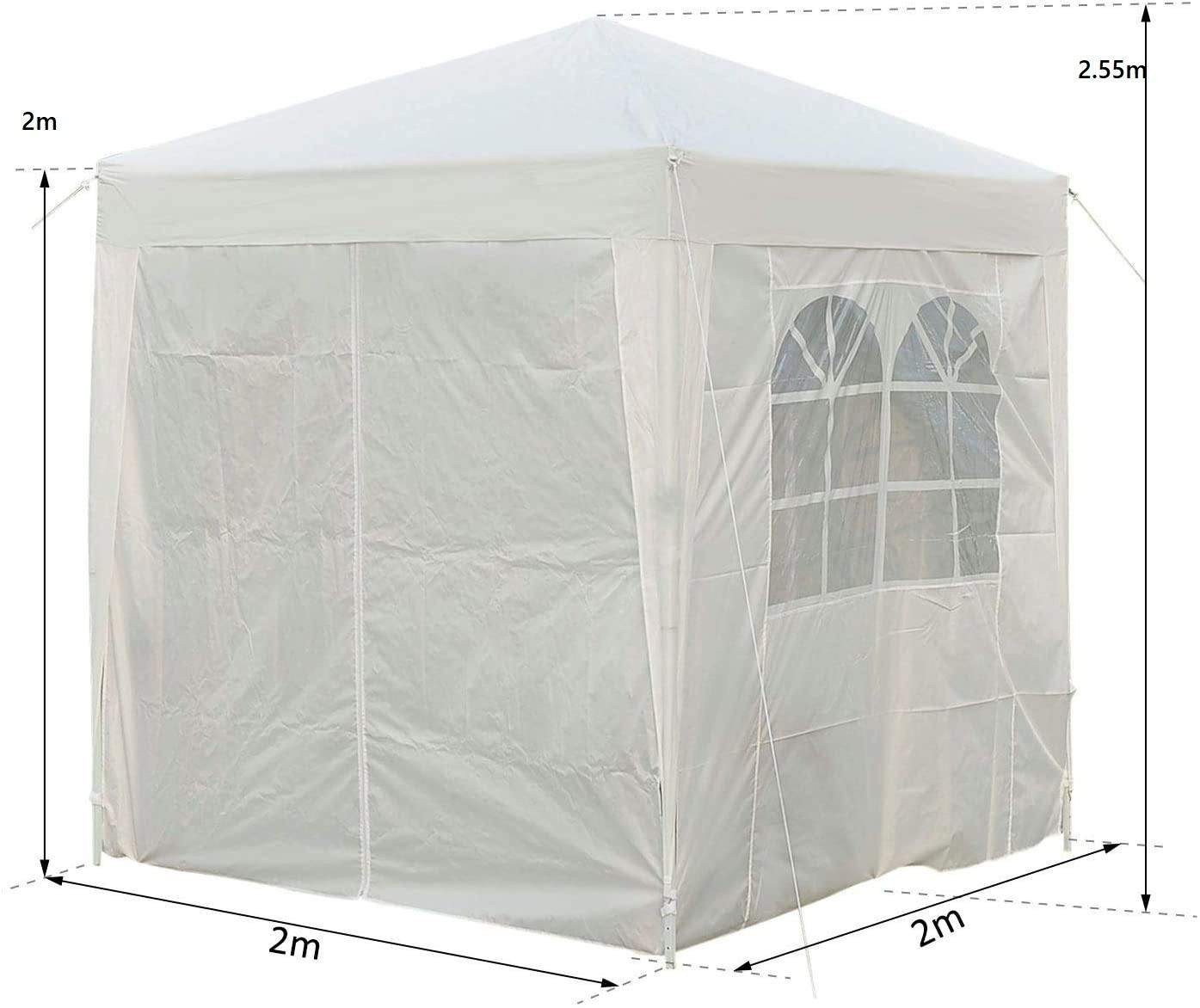 Foto 2 van VOUWBARE TUIN TUINHUISJE, WITTE TUINHUISJE 2X2m MET 4 ZIJWANDEN