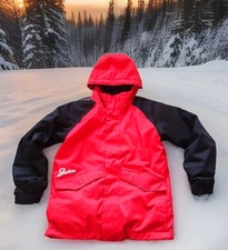 BURTON SPORTARTIKEL DRY RIDE HOODED JACKET in Boy's Size Large 10/12 Red  Black