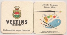 Veltins - alter Bierdeckel "Je bunter der Abend."
