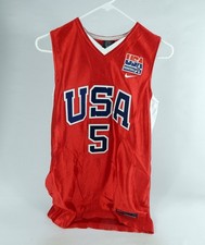 2000s Team USA Basketball #5 Game Used Red Jersey M DP72355