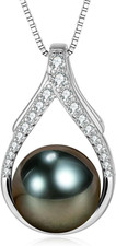 Birthday Gifts for Women Wife-Tahitian Black Pearl Necklace for Women, Meaningfu