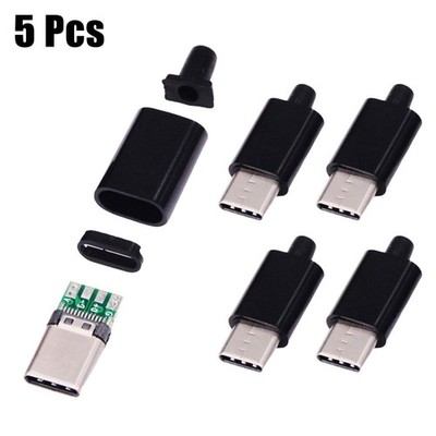 USB31 Typ C Stecker 5er Set PCB Platine inklusive schwarz oder weißer Schale