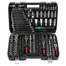 216PCS Socket Set 1/4 3/8 1/2" Spanner Drive Ratchet Wrench Mechanic Tool Kit UK