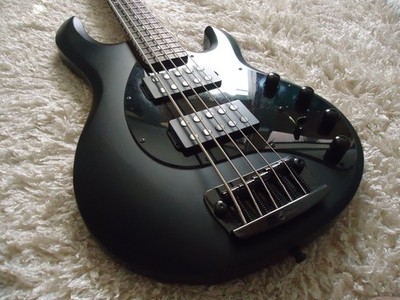 Sterling by Music Man Stingray Ray35 HH Stealth Black Bass Guitar.