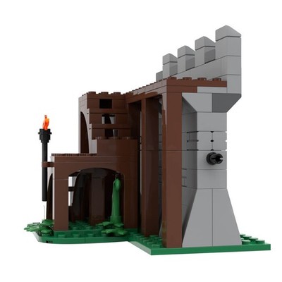 Mocs Bricks Sets MOC-85699 Medieval Modular Staircase 163 Parts  Building Toys