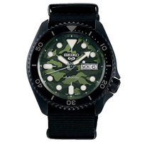 Seiko 5 Sports SRPJ37K1 Automatik Uhr Camouflage Zifferblatt Nato Armband
