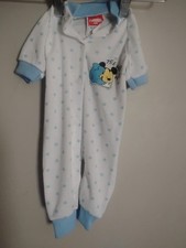 Vintage 1984 Playskool Baby Infant Mickey Mouse Polka Dot Blue One Piece Sleeper