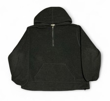 Eddie Bauer Maglione Pullover Uomo con Cappuccio 1/4 Zip in Pile, Grigio, Taglia XXL