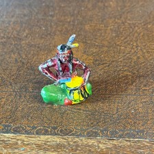 Vintage Crescent Lead Toy Indian Drummer (I will Combine Postage)