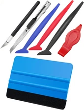 Vinyl Wrap Tool Kit w/ Felt Squeegee, Micro Squeegees & Knives