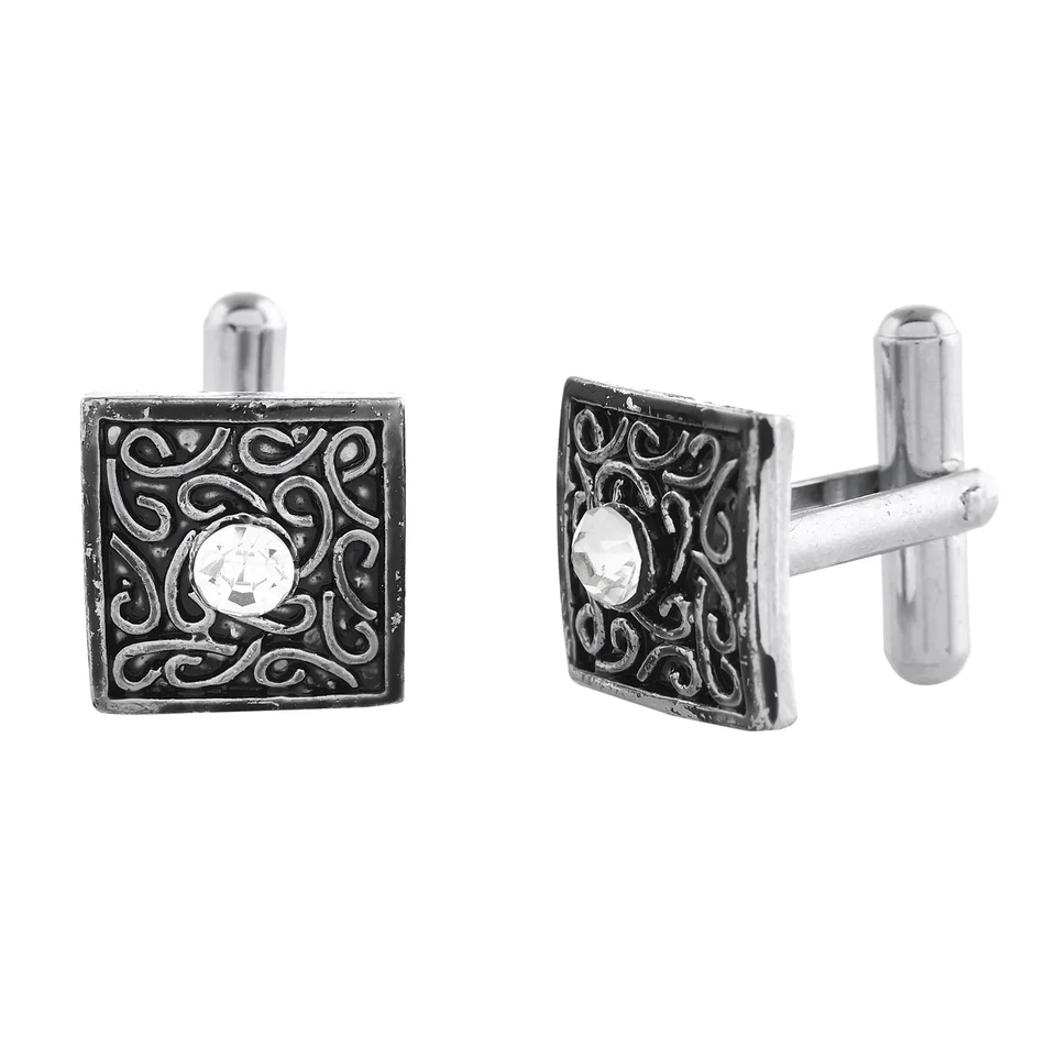 Exquis Boucle D'Oreille Carrée En Or Noir 14K Pour Hommes Et Gentilhommes - Photo 3/4