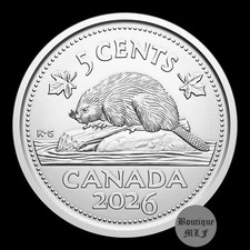 2026 Canada 5&cent; cent MINT uncirculated coin from special wrap roll "first strike"