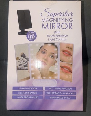 Makeup Vanity Mirror with Lights Magnification Touch Screen Portable 3X 2X 1X