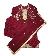 Pakistani Ladies 3 Pc Fancy Embroidered Suit Size Large