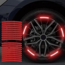 20-Pack Anti-Scratch Reflective Decorative Wheel Stripes, Night Saf Color: Red