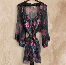 Vintage Victorias Secret Gold Label Rose Slip and Robe Set