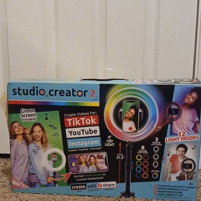 Studio Creator 2 LED Ring Light Kit w/ Tripod & Green Screen