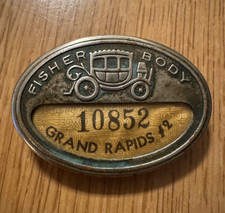 VINTAGE FISHER BODY EMPLOYEE BADGE PIN GRAND RAPIDS #2 GENERAL MOTORS CHEVROLET