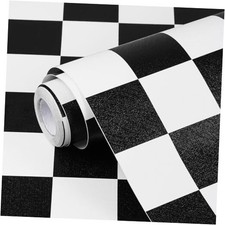 Black and White Contact Paper Mosaic Peel and Stick 17.3" x 80" Checkered