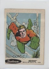 1978 DC Super Hero Stickers Food Issue Sunbeam AquaMan #22 11bd