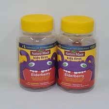 2x Nature Made Kids First Elderberry Vitamin C/Zinc 40ct Gummy