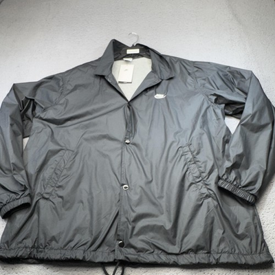 #ad Nike Jacket Mens Extra Large Black Club Coach Lined Relaxed Loose Windbreaker $39.99