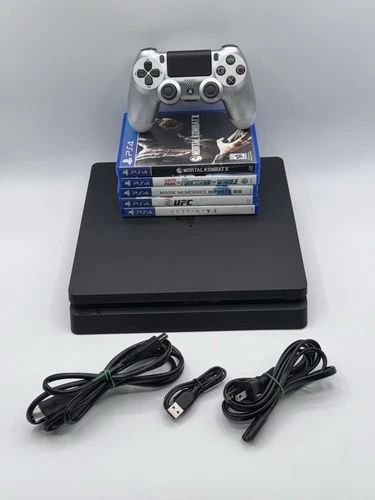 Sony PlayStation 4 Slim 500GB  Console CUH-2015A Bundle With 5 Video Games