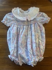 Vintage Baby Togs Smocked Floral Romper Bubble Girls 2T 80s/90s