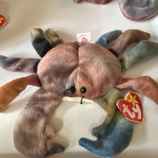 Peluche multicolor con etiquetas Ty Beanie Babies Claude Crab 1996 retirado