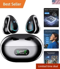 AI Translation Earbuds: 144 Languages, 60H Playtime - Perfect for Travelers