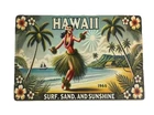 Hawaii Hula Girl Tin Sign 12" x 8" Vintage Style Home Tiki Bar Decor New