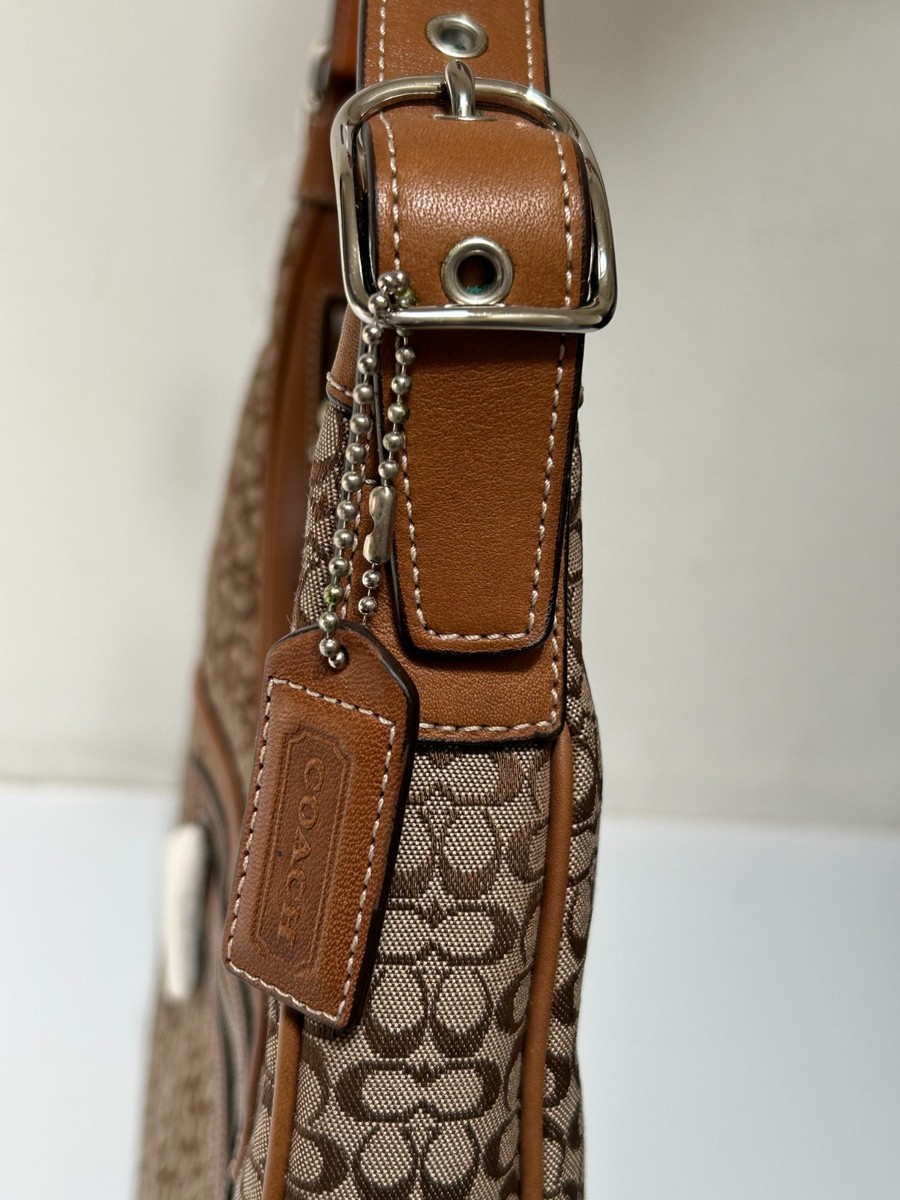 Vintage Y2K Coach Brown Hobo Signature Canvas Leather Shoulder