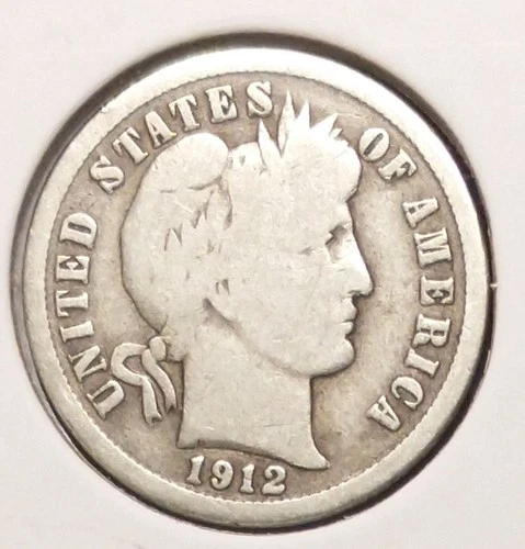 1912 BARBER DIME -- solid Good (G)