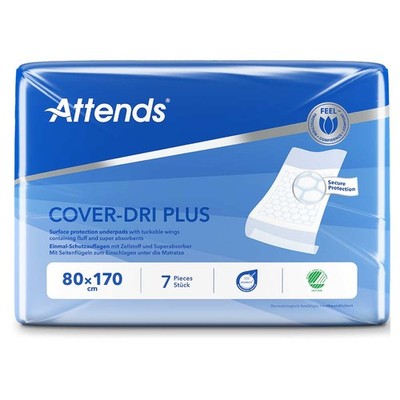 Attends Cover-Dri Plus mit Seitenflügeln 80 x 170 cm, 7 Stück (1 Packung)