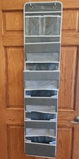 Over the Door Storage Organizer with Large Capacity Adjustable Hooks - Grey