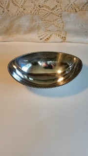 Antico piatto in argento sterling con perline 145 grammi. Senza riserva!
