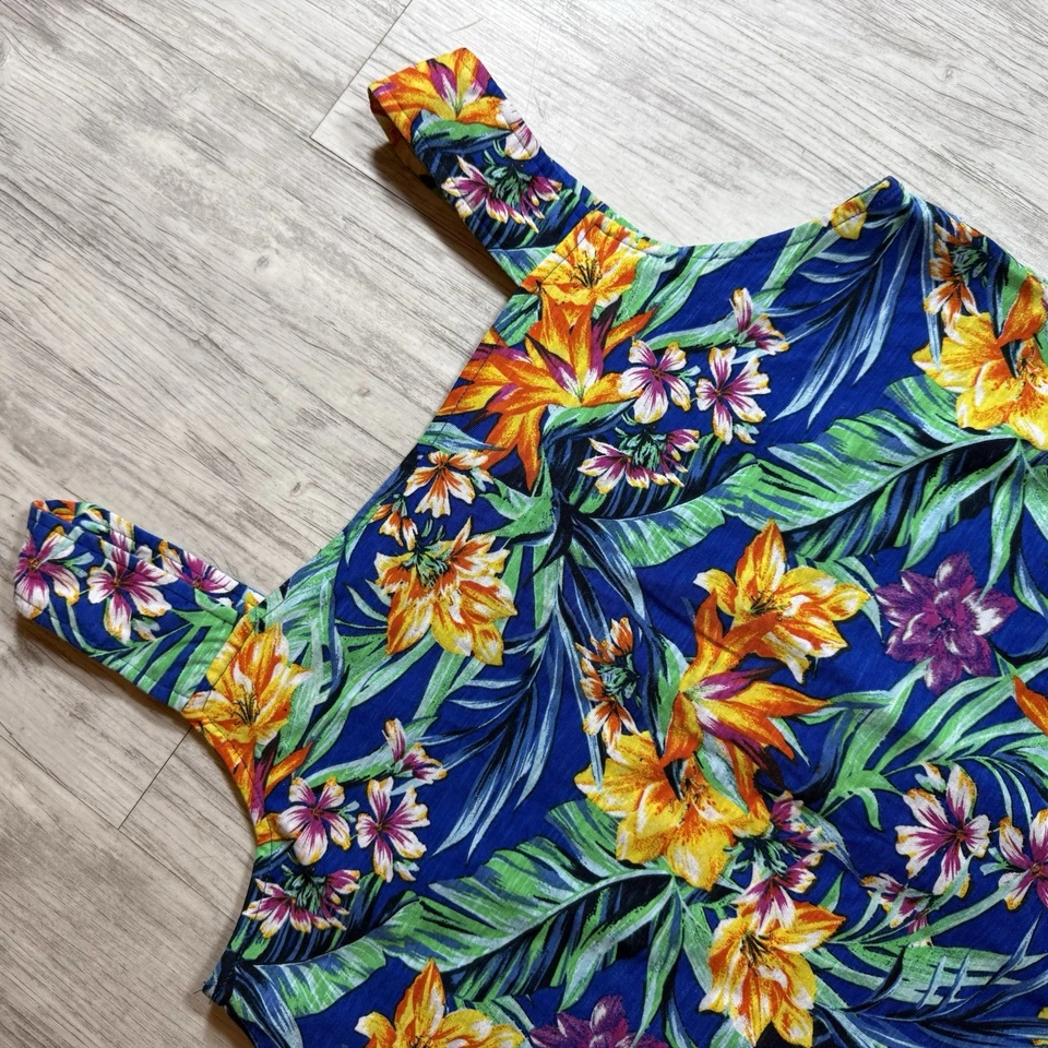 Карибский Joe Маленький Летний Топ без рукавов Тропический Цветочный Отпуск Круизный Остров - Изображение 4 из 4